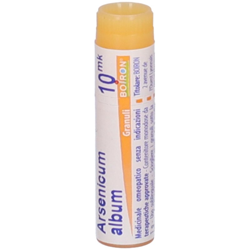 Dettaglio del packaging di Boiron Arsenicum Album 10MK per Trattamenti Specifici Granuli Monodose 1g