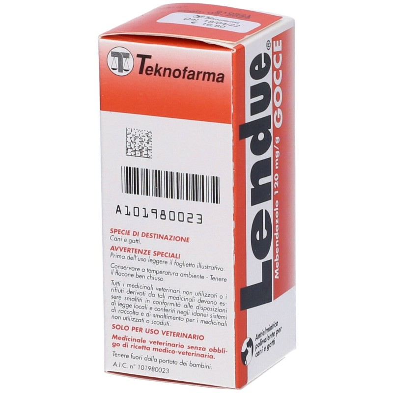Vista del prodotto Lendue Gocce Farmaco Veterinario Infestazioni Parassitarie di Cani e Gatti 12g Vista del prodotto Lendue Gocce Farmaco Veterinario Infestazioni Parassitarie di Cani e Gatti 12g