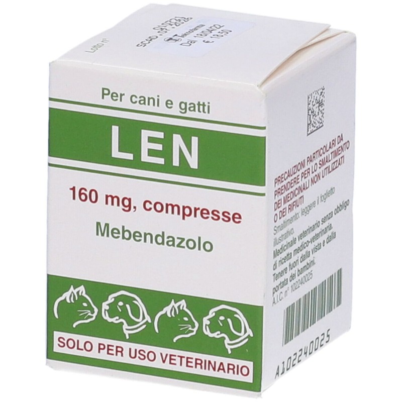 Presentazione grafica di Len Farmaco Veterinario Infestazioni Parassitarie di Cani e Gatti 20 Compresse Presentazione grafica di Len Farmaco Veterinario Infestazioni Parassitarie di Cani e Gatti 20 Compresse