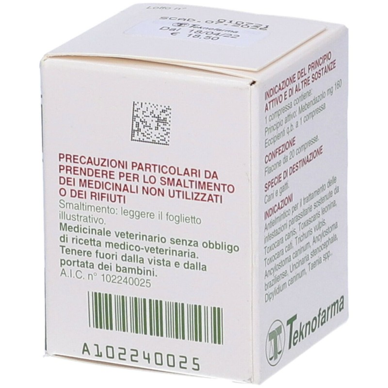 Aspetto del prodotto Len Farmaco Veterinario Infestazioni Parassitarie di Cani e Gatti 20 Compresse Aspetto del prodotto Len Farmaco Veterinario Infestazioni Parassitarie di Cani e Gatti 20 Compresse