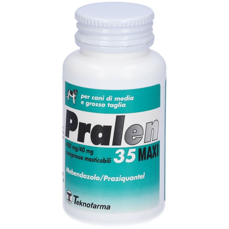 Foto esplicativa di Pralen Maxi Compresse Masticabili Flacone da 35 Compresse Farmaco Veterinario