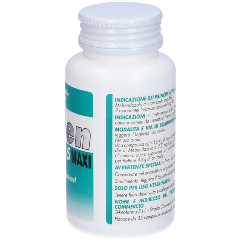 Scatola originale del prodotto Pralen Maxi Compresse Masticabili Flacone da 35 Compresse Farmaco Veterinario