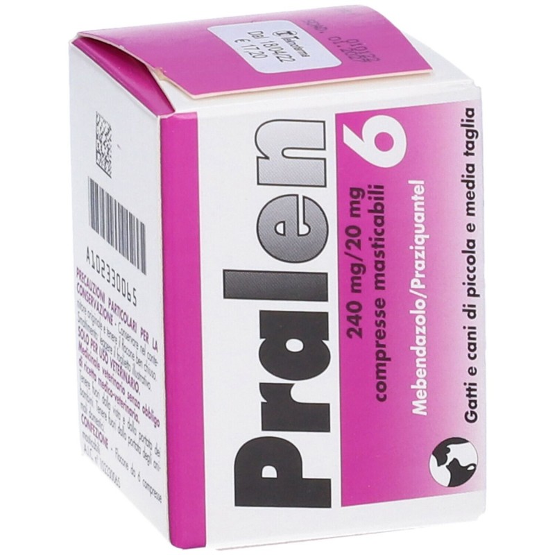 Pack ufficiale del prodotto Pralen Farmaco Veterinario per Infestazioni Parassitarie di Cani e Gatti 6 Compresse Masticabili Pack ufficiale del prodotto Pralen Farmaco Veterinario per Infestazioni Parassitarie di Cani e Gatti 6 Compresse Masticabili