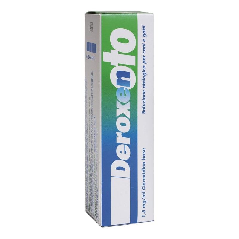 Foto ravvicinata di Deroxen Oto Gocce Auricolari Veterinarie per Cani e Gatti 100ml