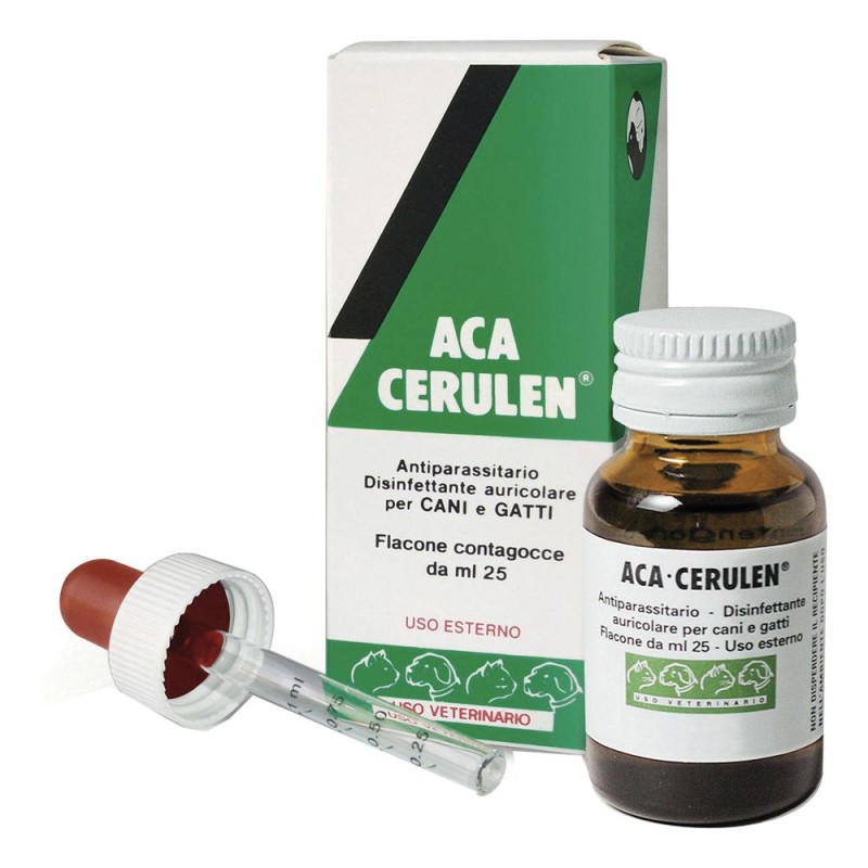 Primo piano di Aca Cerulen Gocce Auricolari Veterinarie per Cani e Gatti 25ml Primo piano di Aca Cerulen Gocce Auricolari Veterinarie per Cani e Gatti 25ml