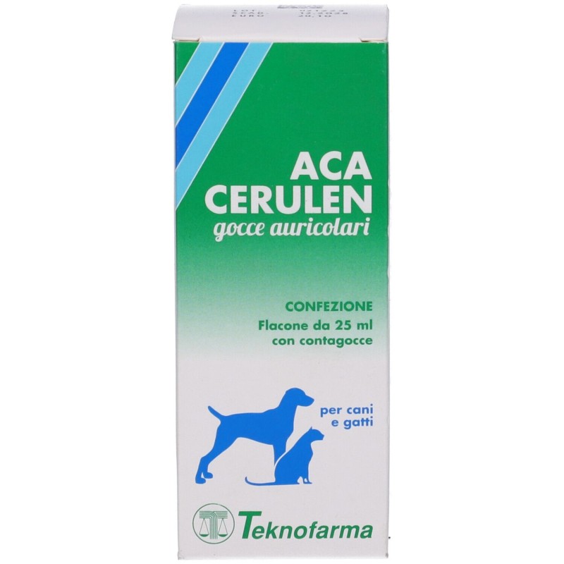 Packaging del prodotto Aca Cerulen Gocce Auricolari Veterinarie per Cani e Gatti 25ml Packaging del prodotto Aca Cerulen Gocce Auricolari Veterinarie per Cani e Gatti 25ml