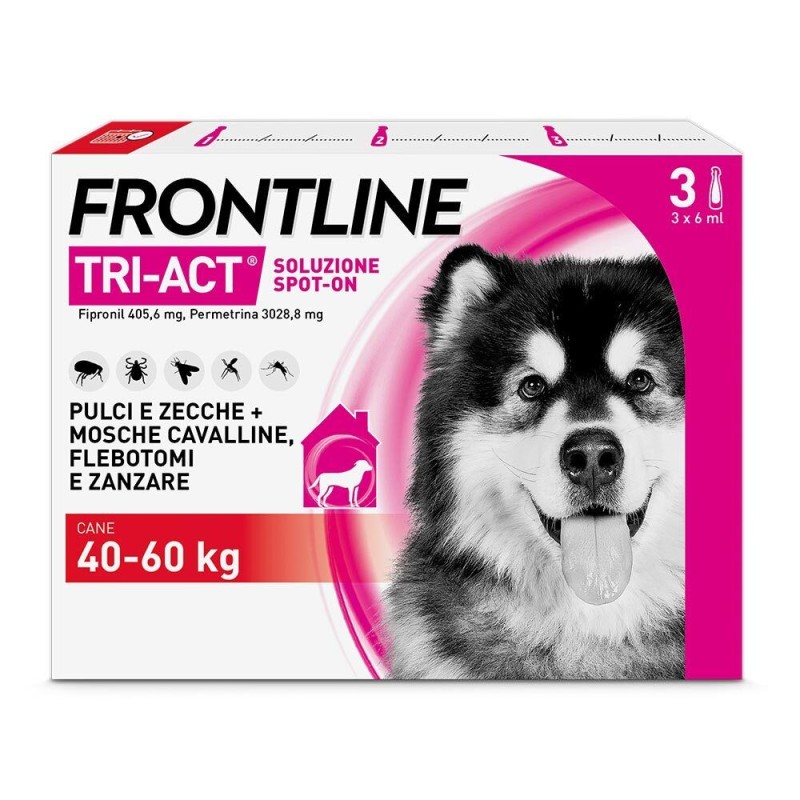 Presentazione grafica di Frontline Tri-Act Antiparassitario per Cani 40-60Kg 3 Pipette