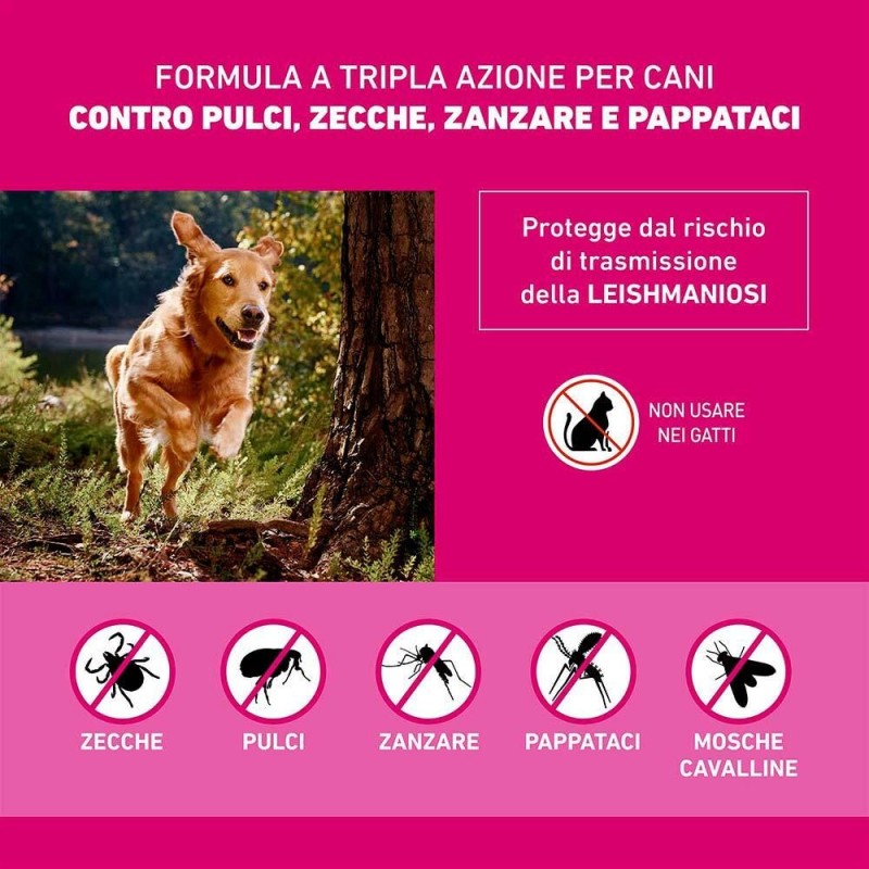 Pack ufficiale del prodotto Frontline Tri-Act Antiparassitario per Cani 40-60Kg 3 Pipette