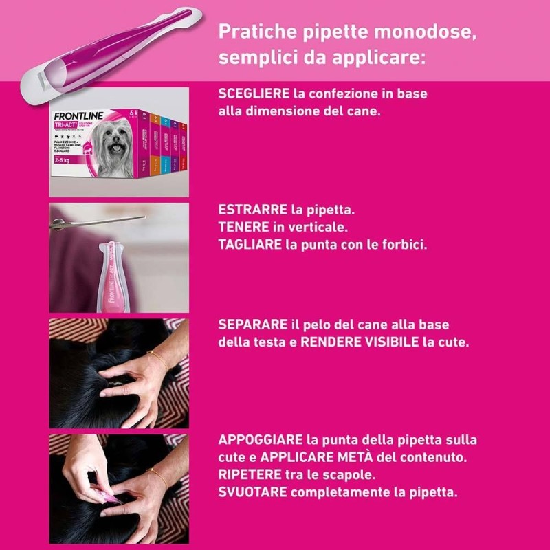 Aspetto del prodotto Frontline Tri-Act Antiparassitario per Cani 40-60Kg 3 Pipette