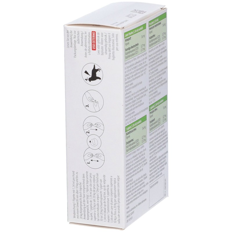 Vista del prodotto Amflee Spot On 3 Pipette per Cani 10-20KG Farmaco Veterinario