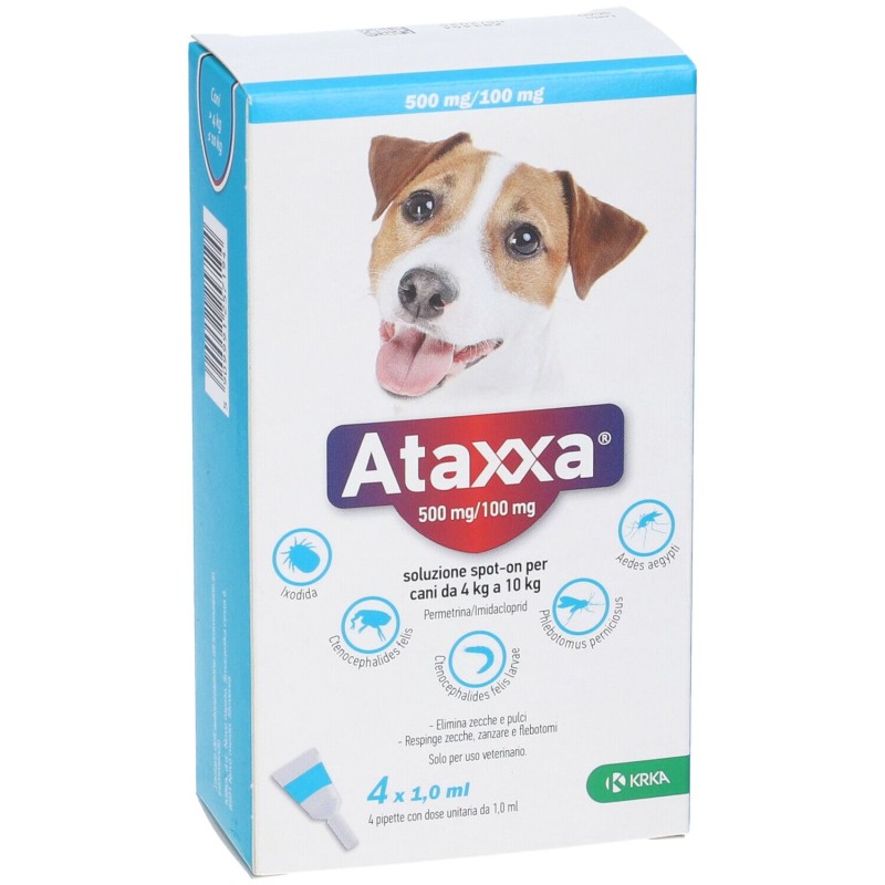 Visualizzazione chiara di Ataxxa Antiparassitario per Cani da 4kg a 10kg 4 Pipette Spot-On (Equivalente Advantix) Visualizzazione chiara di Ataxxa Antiparassitario per Cani da 4kg a 10kg 4 Pipette Spot-On (Equivalente Advantix)