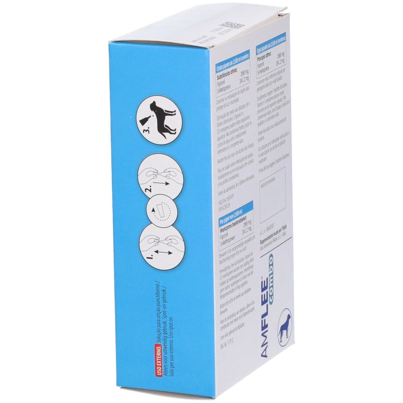 Vista del prodotto Amflee Combo Antiparassitario Veterinario per Cani 20-40Kg 3 Pipette