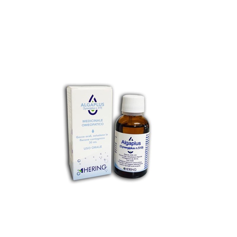 Dettaglio del packaging di Hering Alga Plus Medicinale Omeopatico Gocce 30ml