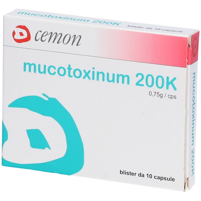Foto illustrativa del packaging di Cemon Mucotoxium 200K Rimedio Omeopatico 10 Capsule