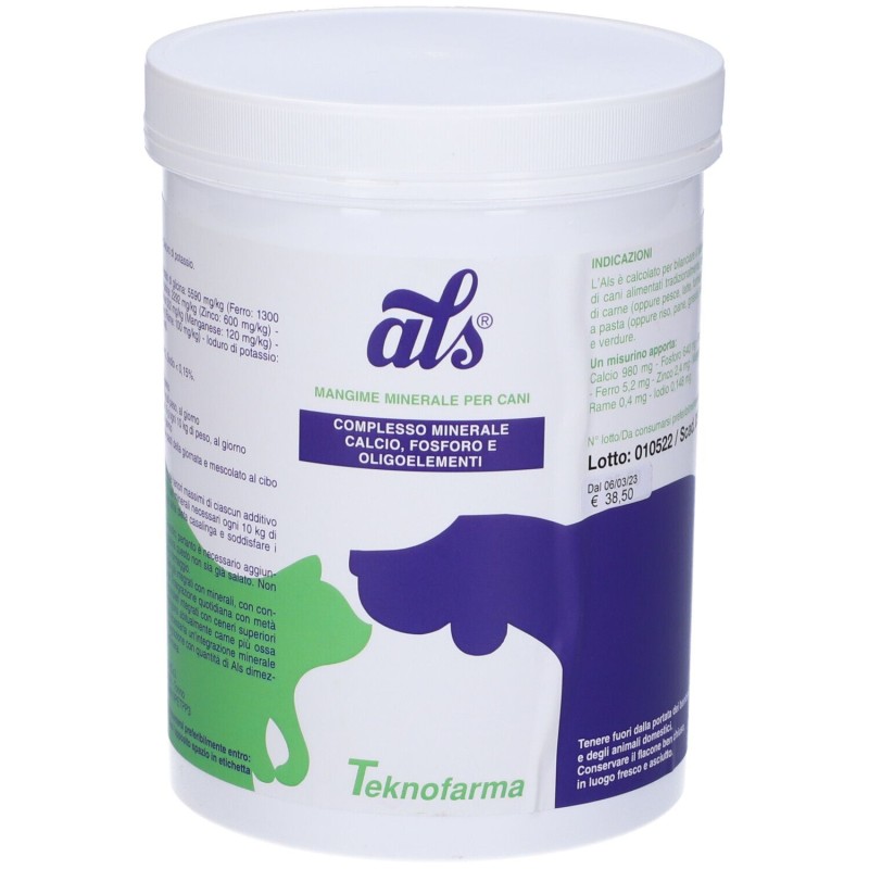 Pack ufficiale del prodotto Als Mangime Minerale Per Cani 500 g