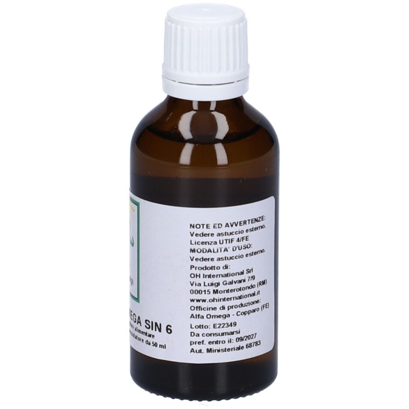 Primo piano di Fitomega Sin 6 Integratore Alimentare per Gastrite Gocce 50ml Primo piano di Fitomega Sin 6 Integratore Alimentare per Gastrite Gocce 50ml