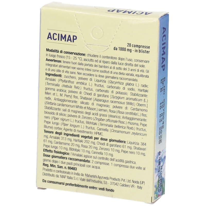 Foto ravvicinata di Maharishi Ayurveda Acimap Integratore per Acidità Gastrica 20 Compresse Foto ravvicinata di Maharishi Ayurveda Acimap Integratore per Acidità Gastrica 20 Compresse