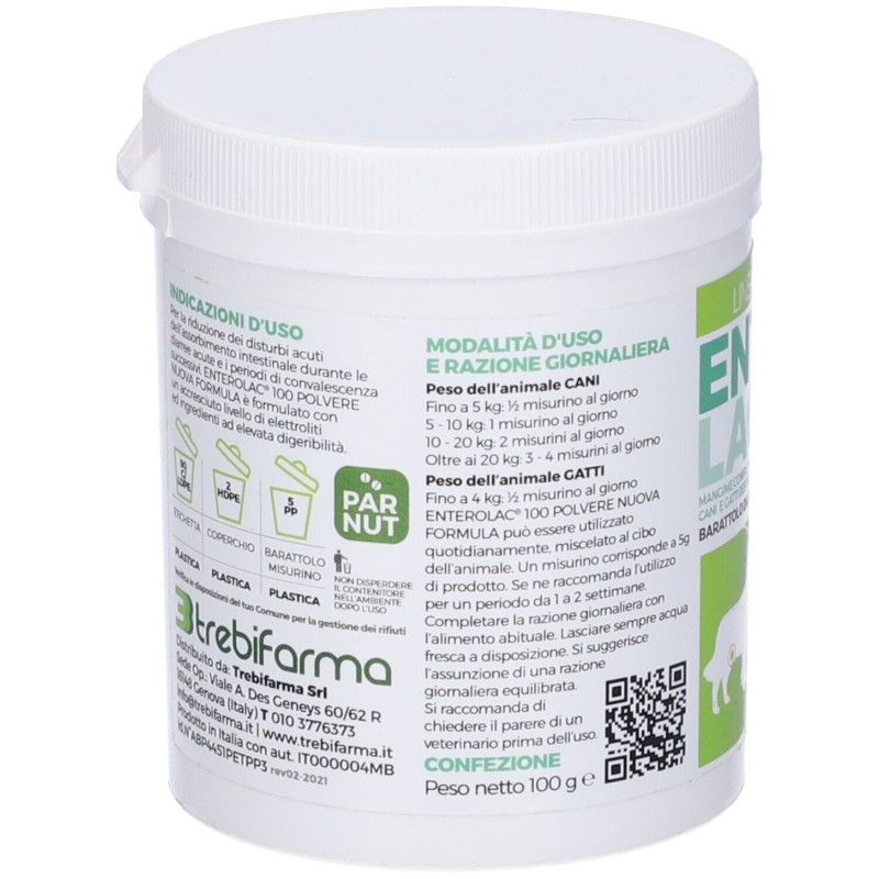 Foto illustrativa del packaging di Enterolac Mangime Veterinario per la Diarrea di Cani e Gatti 100g Foto illustrativa del packaging di Enterolac Mangime Veterinario per la Diarrea di Cani e Gatti 100g