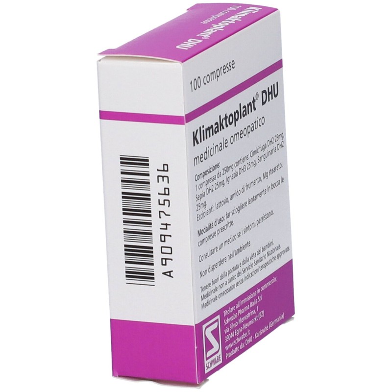 Packaging integro del prodotto Klimaktoplant DHU Medicinale Omeopatico 100 compresse