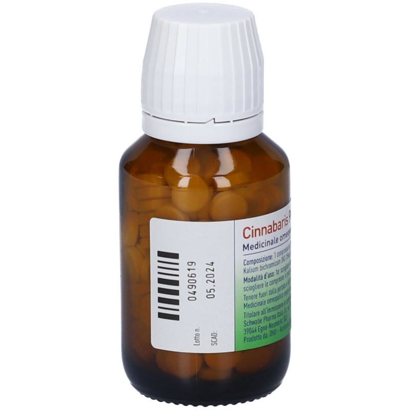 Dettaglio del packaging di Schwabe Cinnabaris 31 PTK per il Naso Medicinale Omeopatico200 Compresse