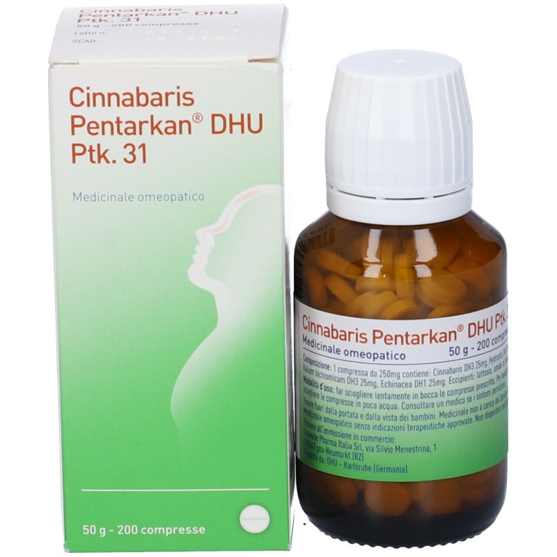 Pack ufficiale del prodotto Schwabe Cinnabaris 31 PTK per il Naso Medicinale Omeopatico200 Compresse