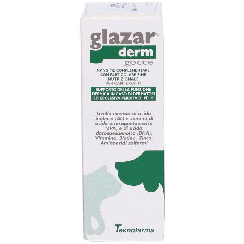 Presentazione grafica di Glazarderm Premiscela Gocce per Problemi Cutanei 50ml