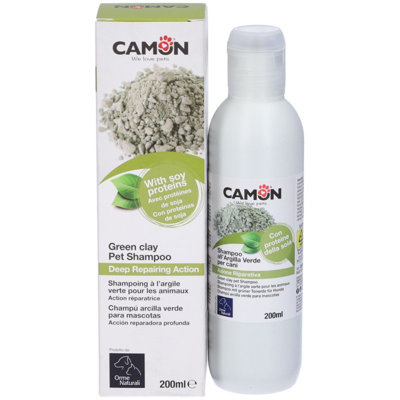 Primo piano di Orme Nat Shampoo Argilla Verde per Animali 200ml Primo piano di Orme Nat Shampoo Argilla Verde per Animali 200ml