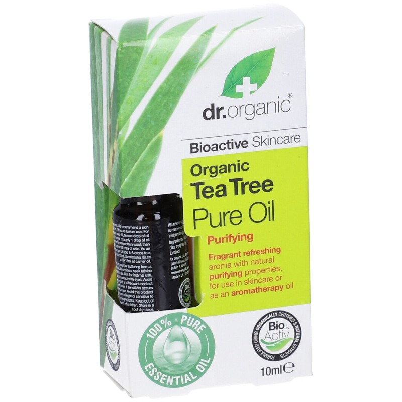 Presentazione grafica di DR ORGANIC TEA TREE ESSENTIAL OIL OLIO ESSENZIALE 10 ML Presentazione grafica di DR ORGANIC TEA TREE ESSENTIAL OIL OLIO ESSENZIALE 10 ML