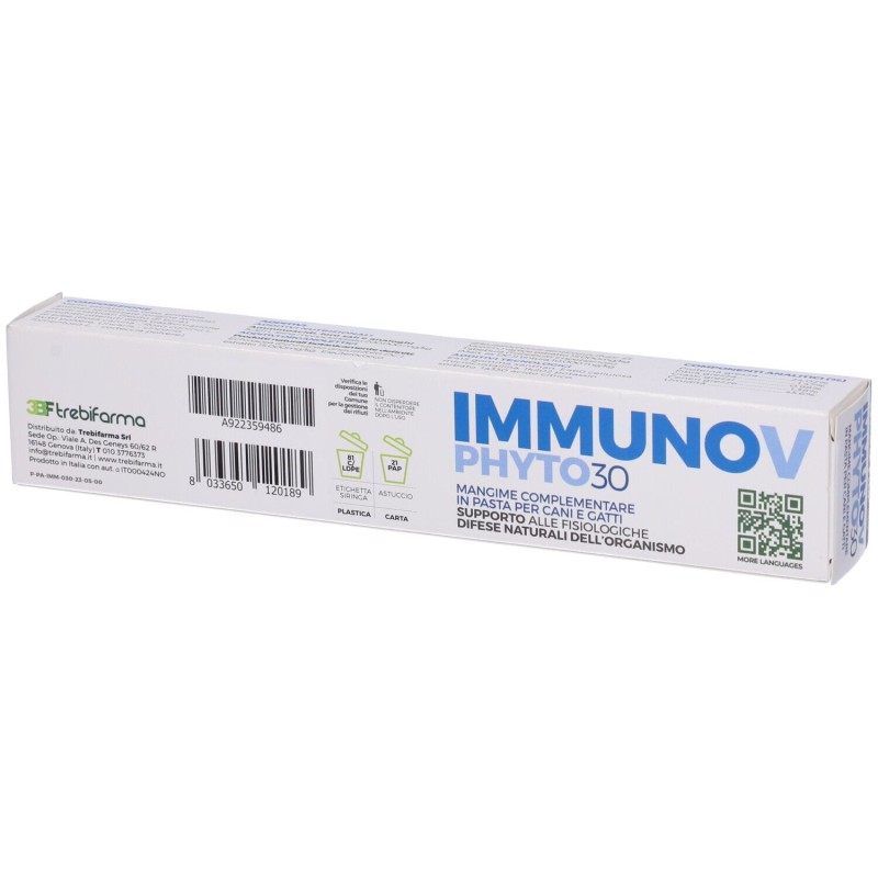 Pack ufficiale del prodotto Immunov Phyto 30 Integratore Veterinario per Difese Immunitarie di Cani e Gatti 30g Pack ufficiale del prodotto Immunov Phyto 30 Integratore Veterinario per Difese Immunitarie di Cani e Gatti 30g