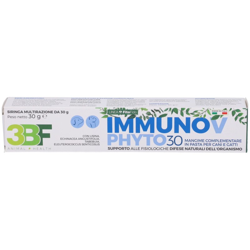 Scatola integra del prodotto Immunov Phyto 30 Integratore Veterinario per Difese Immunitarie di Cani e Gatti 30g Scatola integra del prodotto Immunov Phyto 30 Integratore Veterinario per Difese Immunitarie di Cani e Gatti 30g