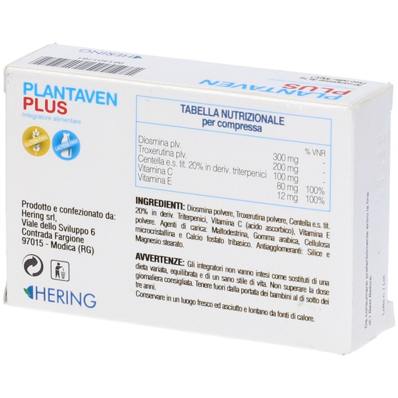 Vista del prodotto Hering Plantaven Plus Integratore per Microcircolo 30 Compresse Vista del prodotto Hering Plantaven Plus Integratore per Microcircolo 30 Compresse