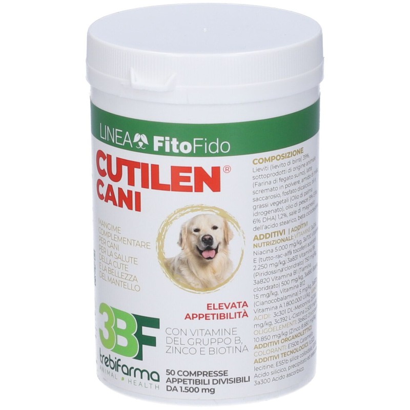 Scatola originale del prodotto Cutilen Cani per Salute Cute e Mantello 50 Compresse