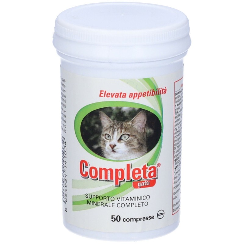 Foto ravvicinata di Completa Gatti per Benessere Generale 50 Compresse Barattolo 25 G Foto ravvicinata di Completa Gatti per Benessere Generale 50 Compresse Barattolo 25 G