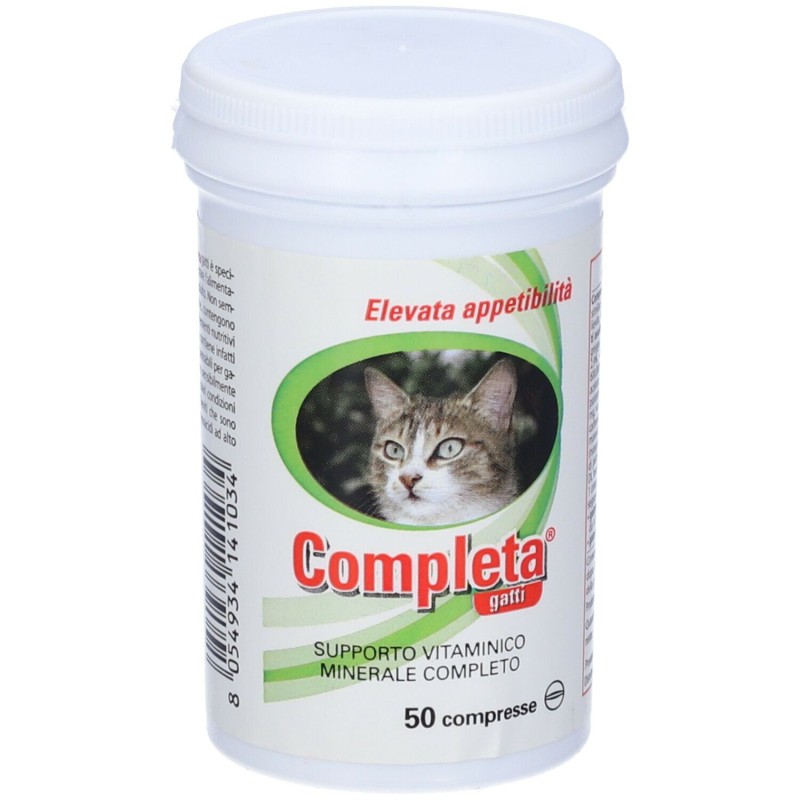 Immagine reale di Completa Gatti per Benessere Generale 50 Compresse Barattolo 25 G Immagine reale di Completa Gatti per Benessere Generale 50 Compresse Barattolo 25 G