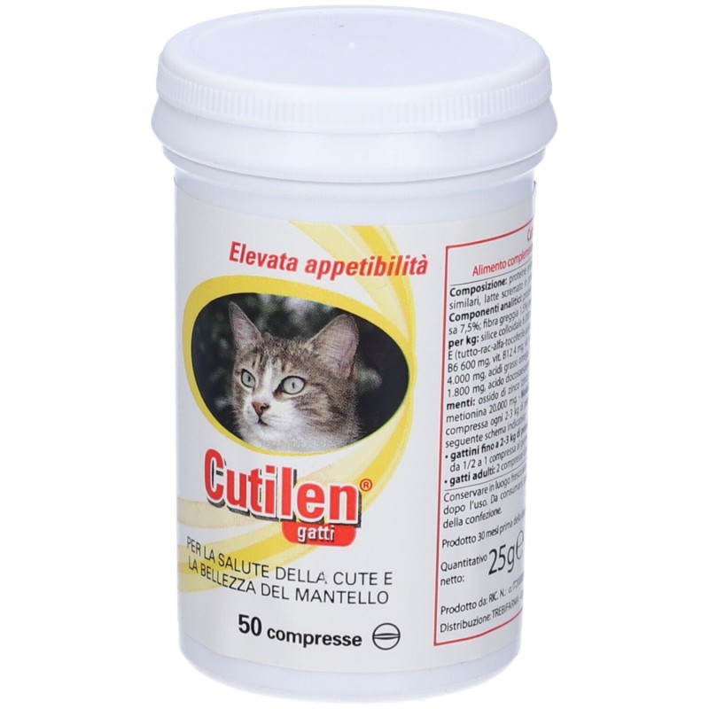 Scatola integra del prodotto Cutilen Gatti per Salute Cute e Mantello 50 Compresse Scatola integra del prodotto Cutilen Gatti per Salute Cute e Mantello 50 Compresse