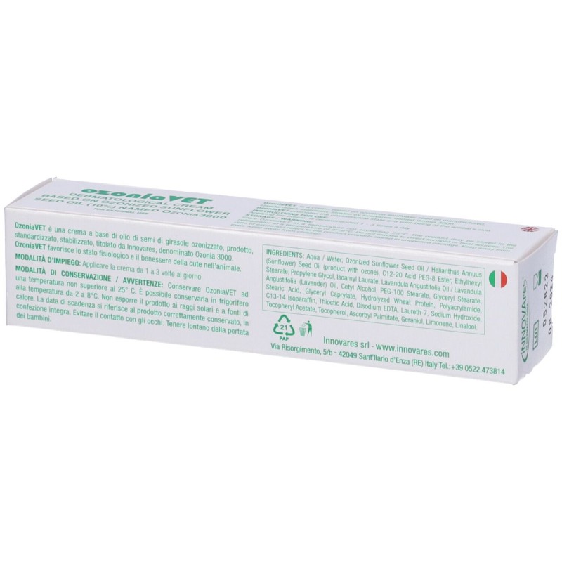 Confezione commerciale diOzoniavet Crema Dermatologica per Animali 35ml Confezione commerciale diOzoniavet Crema Dermatologica per Animali 35ml