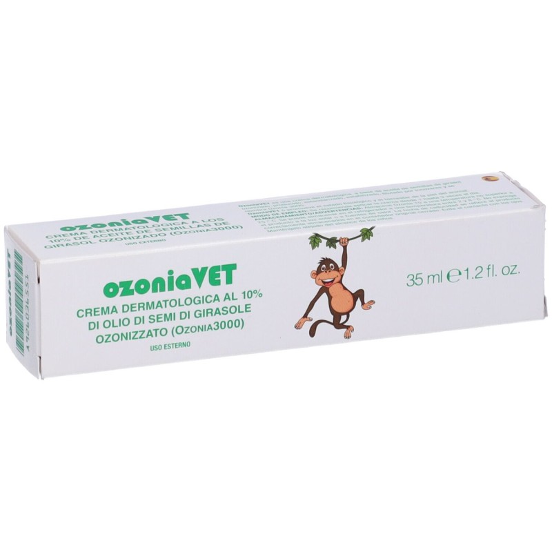 Dettaglio del packaging di Ozoniavet Crema Dermatologica per Animali 35ml Dettaglio del packaging di Ozoniavet Crema Dermatologica per Animali 35ml