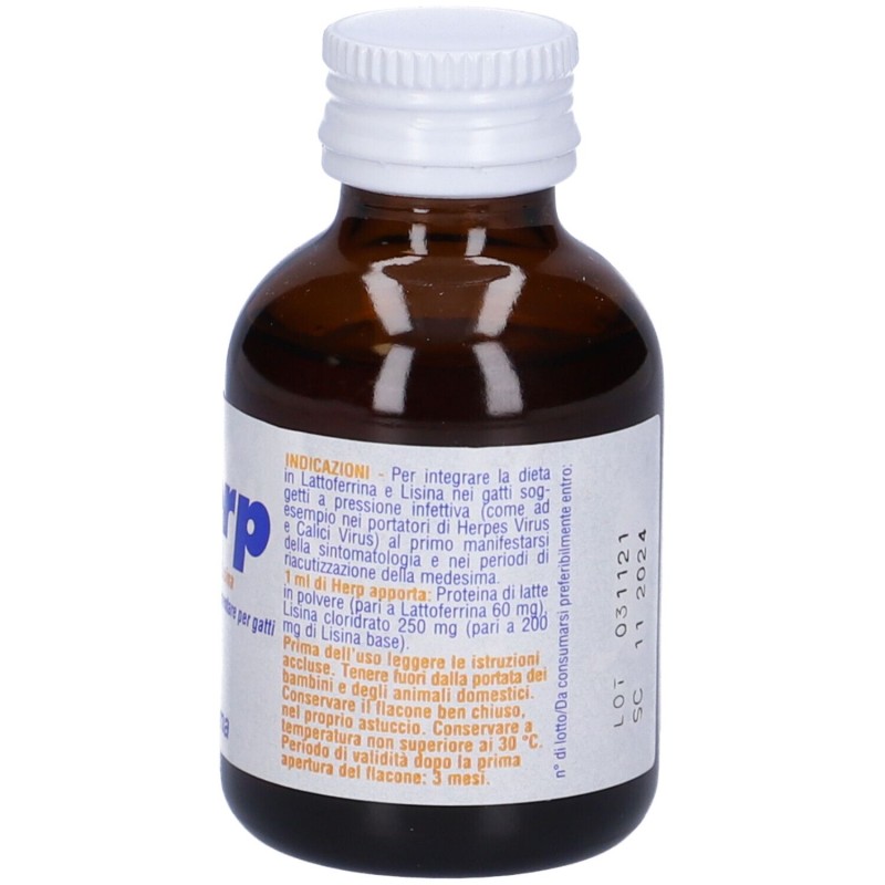 Foto illustrativa del packaging di Herp Integratore Veterinario per Infezioni del Gatto 50ml Foto illustrativa del packaging di Herp Integratore Veterinario per Infezioni del Gatto 50ml