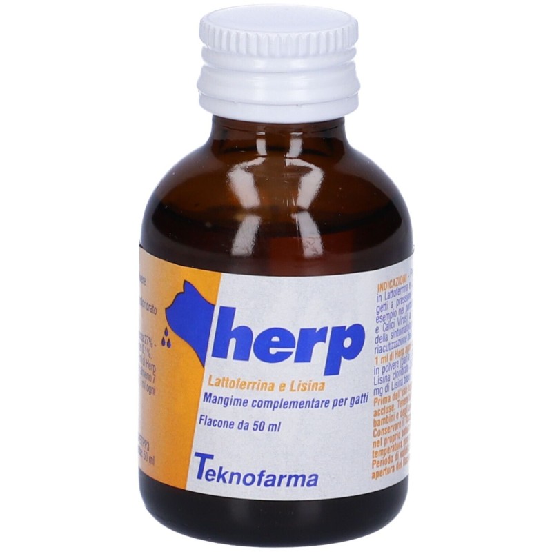 Immagine reale di Herp Integratore Veterinario per Infezioni del Gatto 50ml Immagine reale di Herp Integratore Veterinario per Infezioni del Gatto 50ml