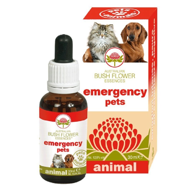 Packaging integro del prodotto Australian Bush Flower Emergency Pets Gocce Veterinarie per Cani e Gatti 30ml