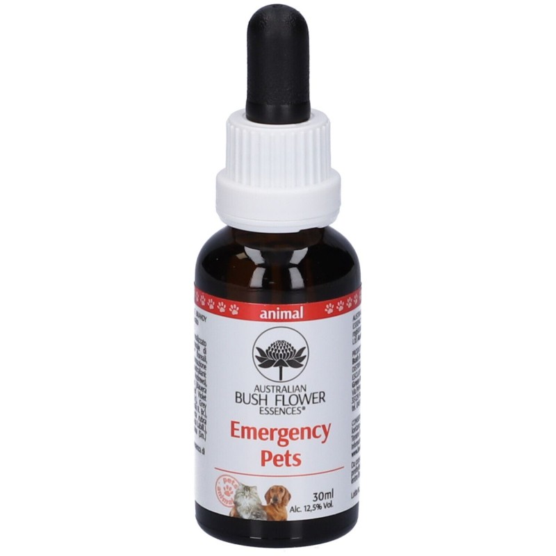 Foto ravvicinata di Australian Bush Flower Emergency Pets Gocce Veterinarie per Cani e Gatti 30ml
