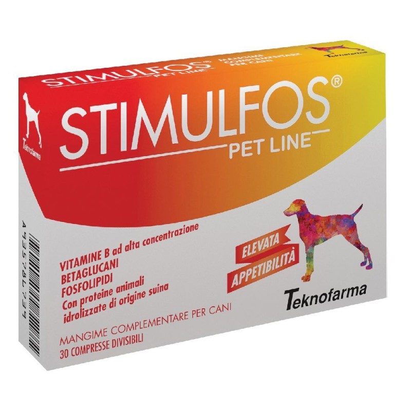 Primo piano di Stimulfos Pet Line Cane Integratore Vitaminico per Cani 30 Compresse