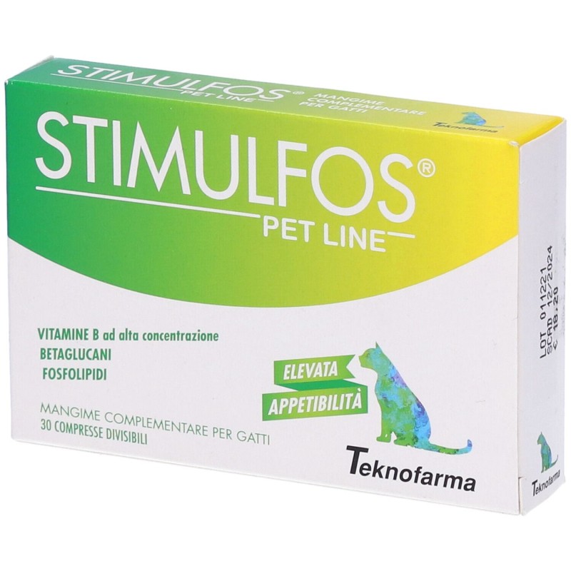 Foto illustrativa del packaging di Stimulfos Pet Line Gatto Integratore Vitaminico per Gatti 30 Compresse Foto illustrativa del packaging di Stimulfos Pet Line Gatto Integratore Vitaminico per Gatti 30 Compresse