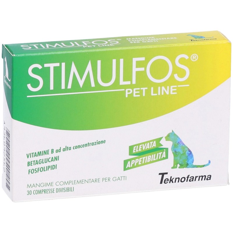 Presentazione grafica di Stimulfos Pet Line Gatto Integratore Vitaminico per Gatti 30 Compresse Presentazione grafica di Stimulfos Pet Line Gatto Integratore Vitaminico per Gatti 30 Compresse