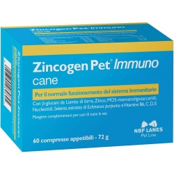 Pack ufficiale del prodotto Zincogen Pet Immuno Cane Integratore Difese Immunitarie 60 Compresse Pack ufficiale del prodotto Zincogen Pet Immuno Cane Integratore Difese Immunitarie 60 Compresse