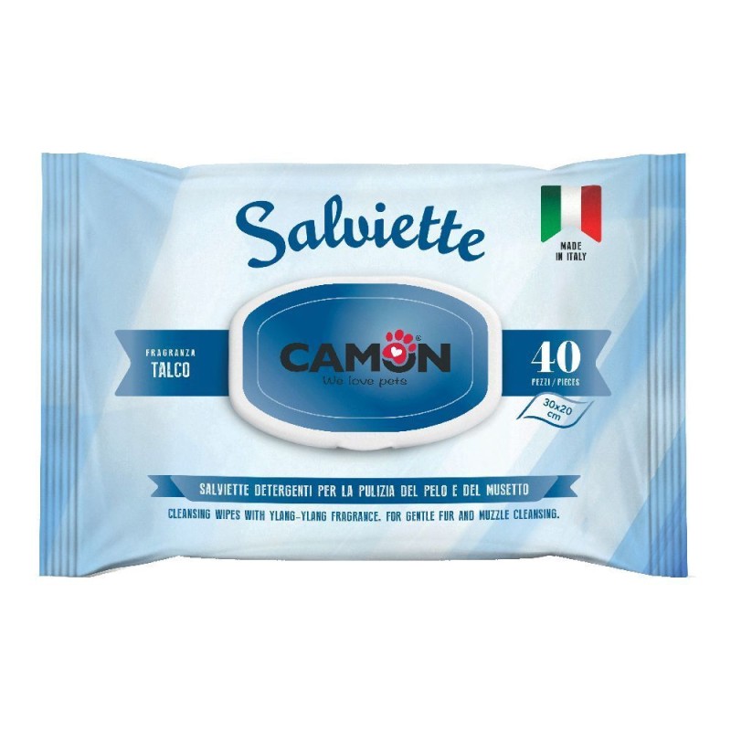 Confezione sigillata di Salviette al Talco per Pulizia Animali 40 Pezzi Confezione sigillata di Salviette al Talco per Pulizia Animali 40 Pezzi