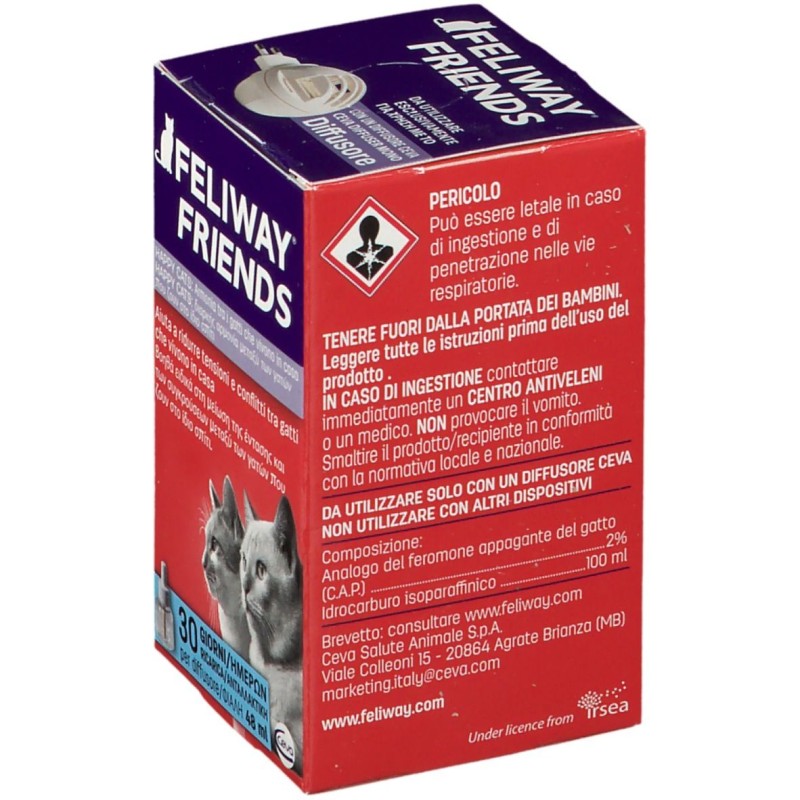 Dettaglio del packaging di Feliway Friends Ricarica Diffusore per Tensioni tra Gatti 48ml Dettaglio del packaging di Feliway Friends Ricarica Diffusore per Tensioni tra Gatti 48ml