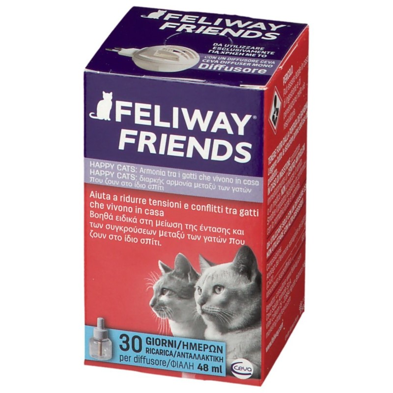 Confezione sigillata di Feliway Friends Ricarica Diffusore per Tensioni tra Gatti 48ml Confezione sigillata di Feliway Friends Ricarica Diffusore per Tensioni tra Gatti 48ml