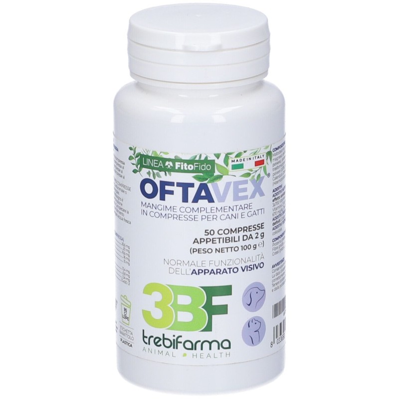 Pack ufficiale del prodotto Oftavex per Funzionalità Visiva Cani e Gatti 50 Compresse