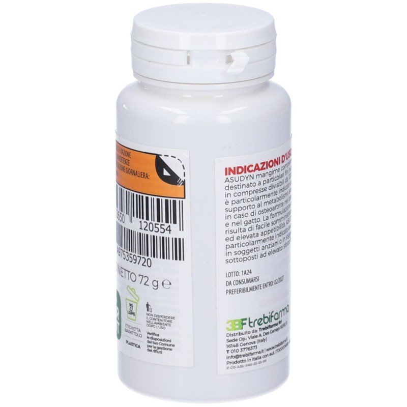 Foto illustrativa del packaging di Asudyn per Metabolismo Articolare Barattolo 60 Compresse 1200 mg